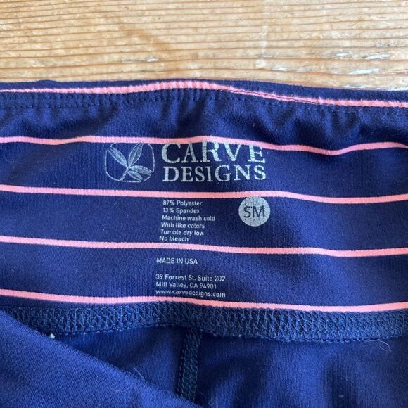 Carve Designs Womens Size Small Navy Blue Cropped Leggings Workout Casual Pullon - Picture 3 of 9